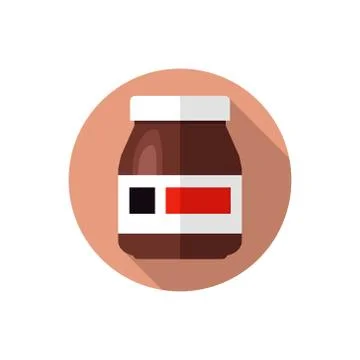 Flat design vector bottle nutella Stock Illustration