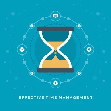 Flat design vector business illustration Effective Time Management Stock Illustration