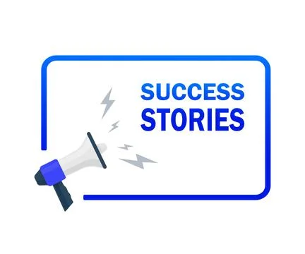 Flat design vector business illustration concept of success stories. Megaphone Иллюстрация
