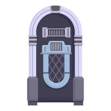 Flat design vector of a classic vintage jukebox in cool tones Illustrazione stock