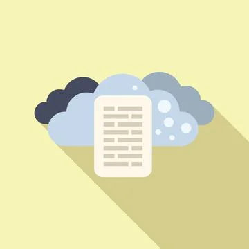 Flat design vector of a cloud with a document, symbolizing cloud storage and 스톡 일러스트