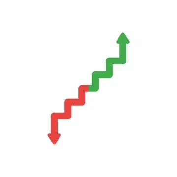 Flat design vector concept of arrow stairs moving up and down Stock Illustration