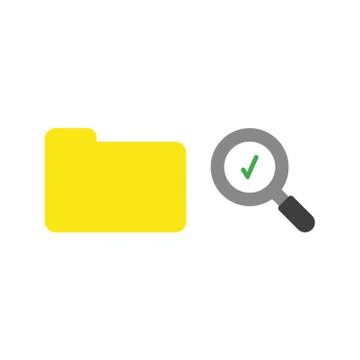 Flat design vector concept of closed folder with magnifying glass and check m 스톡 일러스트