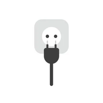 Flat design vector concept of electrical plug with cable and outlet Stockillustratie