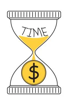 Flat design vector concept illustration: Time is money Stock Illustration