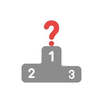 Flat design vector concept of podium for first, second and third places and q Stock Illustration