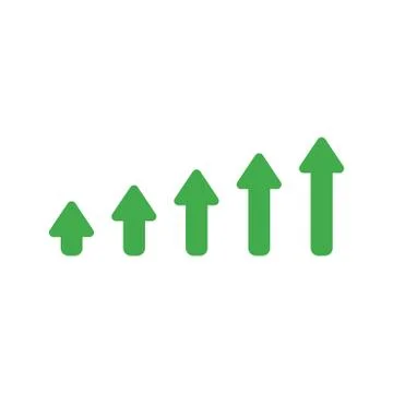 Flat design vector concept of sales bar chart with arrow  moving up Stock Illustration