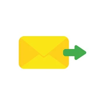 Flat design vector concept of send message or email with envelope and arrow Illustrazione stock