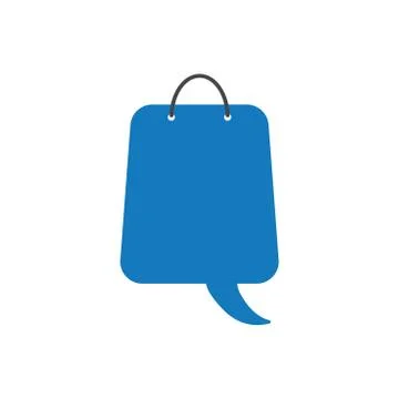 Flat design vector concept of speech bubble shopping bag Stock Illustration