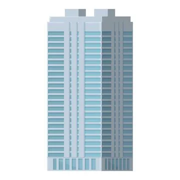 Flat design vector of a contemporary glass skyscraper for urban architecture Illustrazione stock