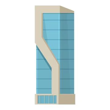 Flat design vector of a contemporary skyscraper with ample windows Stock Illustration