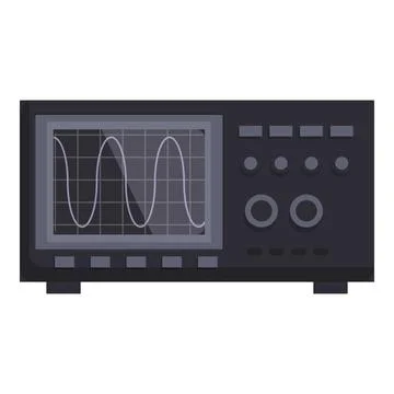 Flat design vector of a digital oscilloscope used for signal analysis Stockillustratie