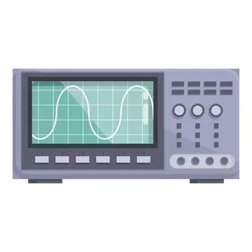 Flat design vector of a digital oscilloscope used for signal analysis in Stock Illustration