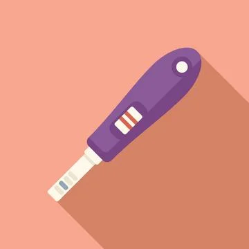 Flat design vector of a digital pregnancy test on a pink background Stock Illustration