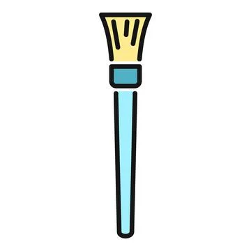 Flat design vector icon of a cosmetic makeup brush Stock Illustration