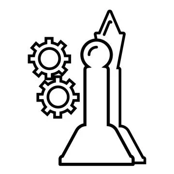 Flat design vector icon for data analysis, strategy planning and successful b Stock Illustration