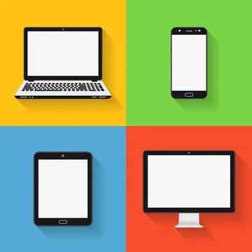 Flat design vector icons of gadgets and devices Illustrazione stock