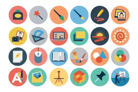 Flat Design Vector Icons Set Stock Illustration