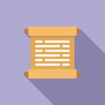 Flat design vector illustration of an ancient scroll Stock Illustration
