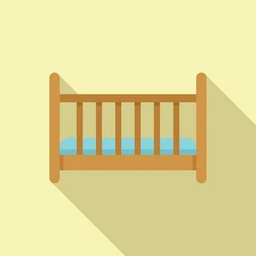 Flat design vector illustration of a baby crib Stock Illustration