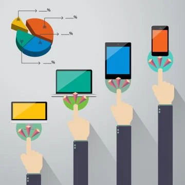 Flat design vector illustration concept for mobile.. Stock Illustration