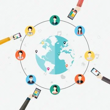 Flat design vector illustration concept for mobile apps Stock Illustration