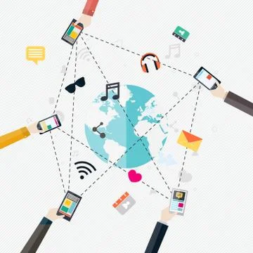 Flat design vector illustration concept for mobile apps Stock Illustration