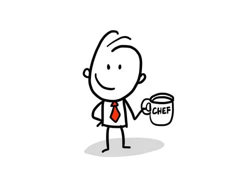 Flat design vector illustration concept of businessman relax with coffee Stock Illustration