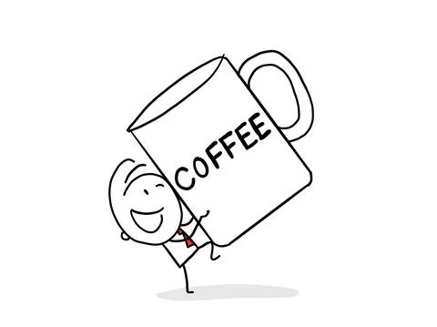 Flat design vector illustration concept of businessman relax with coffee Stock Illustration