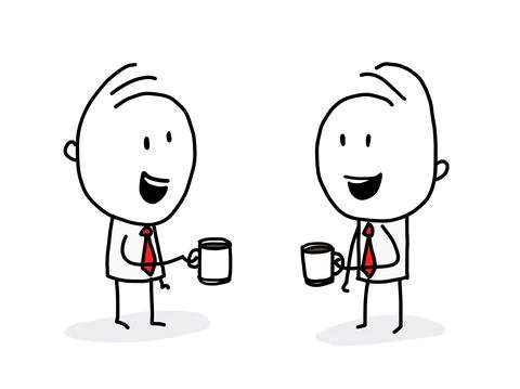 Flat design vector illustration concept of businessman relax with coffee Illustrazione stock