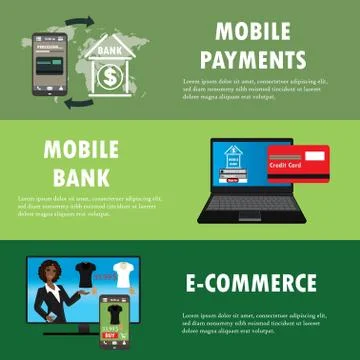 Flat design vector illustration concepts of online payment metho Stock Illustration