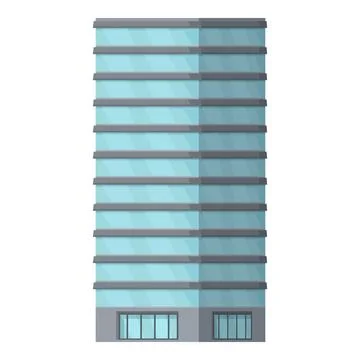Flat design vector illustration of a contemporary, multistory office building Ilustración de archivo
