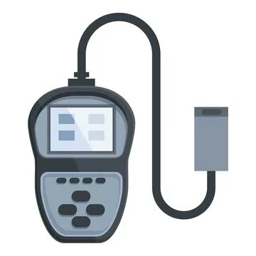 Flat design vector illustration of a digital multimeter with attached probe Illustrazione stock