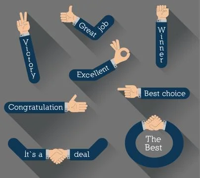 Flat design vector illustration icons set Stock Illustration