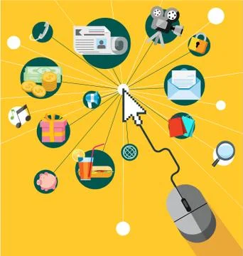 Flat design vector illustration icons set Stock Illustration