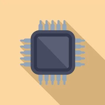 Flat design vector illustration of a microchip 스톡 일러스트