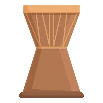Flat design vector illustration of an oldfashioned wooden sand timer 스톡 일러스트