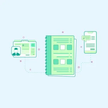 Flat design vector illustration of organizer 스톡 일러스트