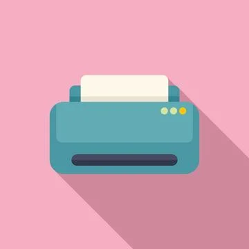 Flat design vector illustration of a printer 스톡 일러스트