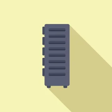 Flat design vector illustration of a radiator Stock Illustration