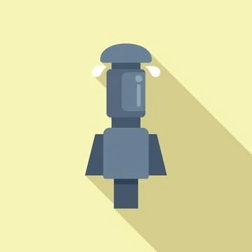 Flat design vector illustration of a robot chef with a toque on a yellow 스톡 일러스트