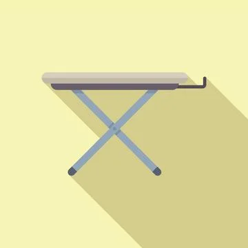 Flat design vector illustration of a sleek, contemporary ironing board on a Stock Illustration