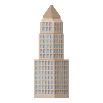 Flat design vector illustration of a tall modern skyscraper building Ilustración de archivo