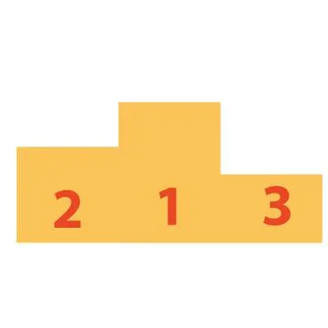 Flat design vector illustration of white winner podium templates with 1, 2, 3 Stock Illustration