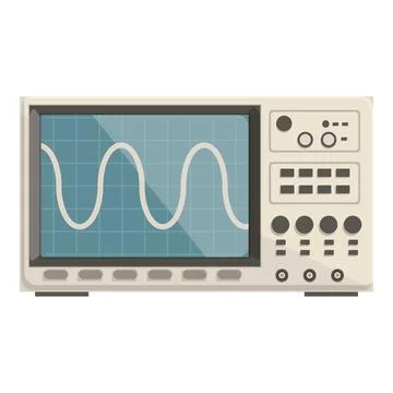 Flat design vector of a modern digital oscilloscope for electronic measurements Illustrazione stock