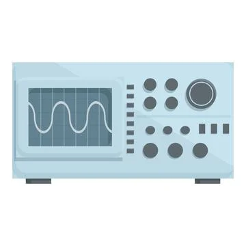 Flat design vector of a modern digital oscilloscope for measuring electrical Stock Illustration