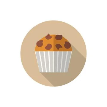 Flat design vector muffin Stock Illustration