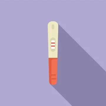 Flat design vector of a positive result on a pregnancy test with a shadow Stock Illustration