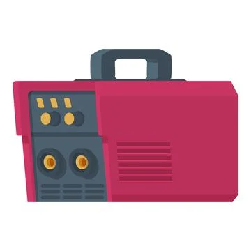 Flat design vector of a red portable power generator Illustrazione stock
