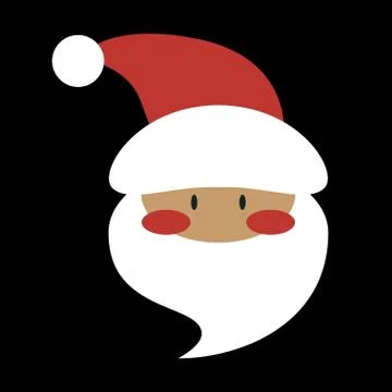 Flat Design Vector Santa Claus Face Icon Stock Illustration